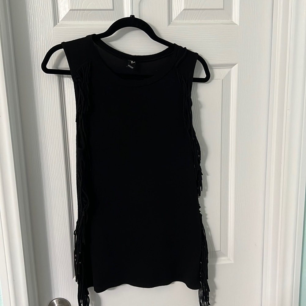 Black fringe tank top - Windsor size M